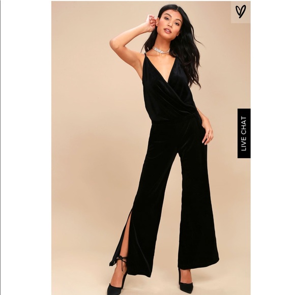 lulus velvet jumpsuit